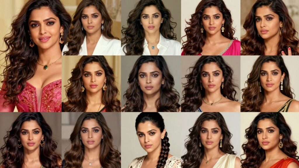 Collage of Deepika Padukone's best movie roles.