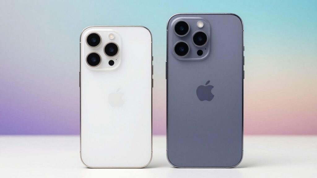 iPhone 17 Pro and Pro Max side-by-side comparison.