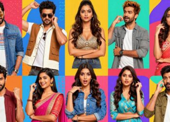 Collage of Indian web series characters