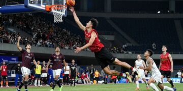 Sports action collage dramatic goals, dunks, and catches.