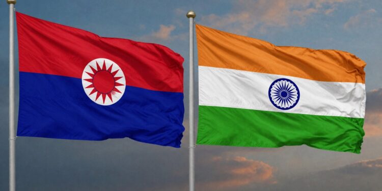 Taiwanese and Indian flags.