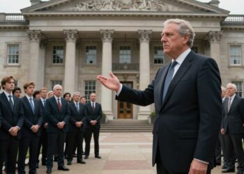 Government official confronting bankers about client drops.