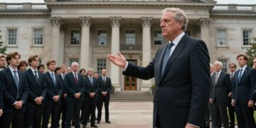 Government official confronting bankers about client drops.