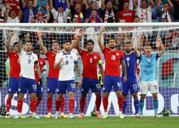 USMNT celebrates a goal during World Cup qualifying match.