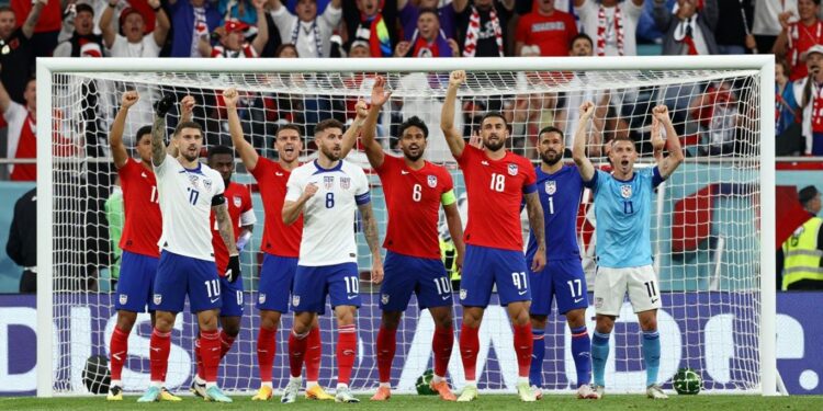 USMNT celebrates a goal during World Cup qualifying match | JustPicked USMNT celebrates a goal during World Cup qualifying match.
